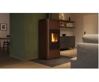 HS Flamingo Krbová kamna AQUAFLAM ® 7 s výměníkem - hnědá - sametová, automatická regulace (36)