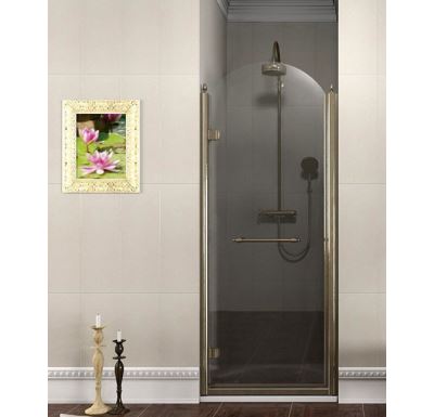 GELCO ANTIQUE sprchové dveře otočné, 800mm, levé, ČIRÉ sklo, bronz, světlý odstín