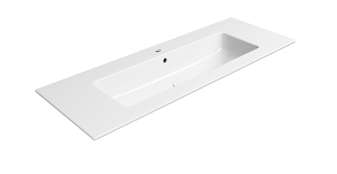 Gsi pura keramické umyvadlo slim 122x46cm, bílá extraglaze