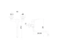 Dřezová nástěnná baterie, Lila, 100 mm, s ramínkem trubkovým ø 18 mm - 200 mm, chrom (1)