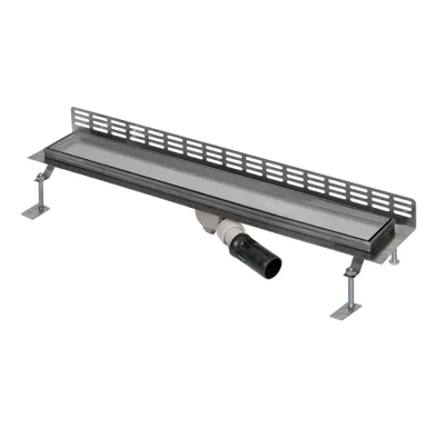 SANELA Nerezový koupelnový žlábek pro dlažbu ke stěně, délka 950 mm