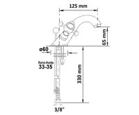 SAPHO ANTEA stojánková umyvadlová baterie s výpustí, bronz (6)