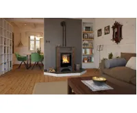 HS Flamingo Kachlová kamna AQUAFLAM VARIO ® PERU 11kW, kachle hnědá (teplovzdušná verze) (8)