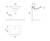 GSI COMMUNITY keramické umyvadlo 70x55cm, černá mat (2)