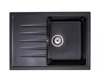 GRANISIL LAGO 680.0 Granitový dřez s odkapem, černý (1)