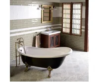 POLYSAN RETRO volně stojící vana 147x69,5x67,5cm, nohy bronz, černá/bílá (4)