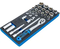 BGS Pěnová vložka (modul) sada nástrčných klíčů, palcové velikosti, 27dílná (1)