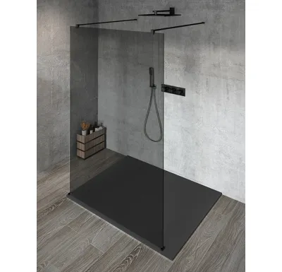 GELCO VARIO BLACK jednodílná sprchová zástěna do prostoru, kouřové sklo, 1200 mm