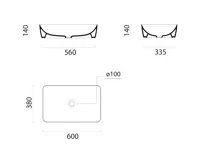 GSI NUBES keramické umyvadlo na desku 60x38cm, ghiaccio mat (4)