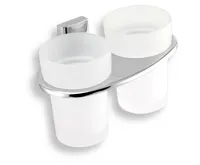 NOVASERVIS Dvojitý držák kartáčků a pasty sklo Metalia 12 chrom - 0257,0 NOVASERVIS Dvojitý držák kartáčků a pasty sklo Metalia 12 chrom - 0257,0