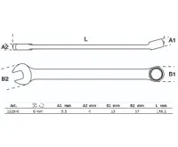 BGS Klíč očkoplochý, extra dlouhý, 8 mm (1)