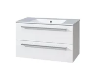 Koupelnová skříňka s keramickým umyvadlem 100 cm,  bílá/bílá