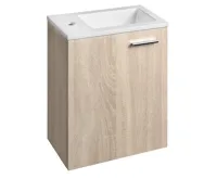 AQUALINE ZOJA skříňka s umyvadlem z litého mramoru 40x22 cm, dub platin