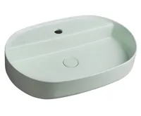 ISVEA INFINITY OVAL keramické umyvadlo na desku, 60x40cm, zelená mint