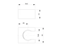 SAPHO Držák sprchy hranatý, pevný, chrom (2)