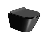 GSI KUBE X závěsná WC mísa, GeniusFlush, 36x50cm, černá dual-mat (1)