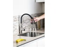 SAPHO SILI stojánková dřezová baterie, flexibilní ramínko, černá/chrom (3)