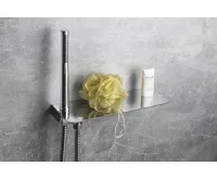 SAPHO Držák sprchy s vyústěním, polička, chrom (4)