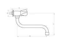 AQUALINE Nástěnný ventil 1/2", otočná hubice, chrom (6)