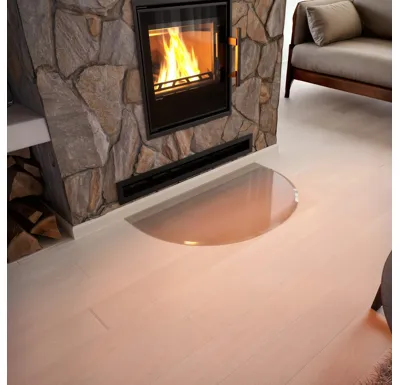 Sklo pod kamna - FLAMINGO Oblouk 700x450 mm, fazeta / R350 / 6 mm
