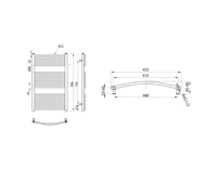 AQUALINE ORBIT otopné těleso s bočním připojením 450x986 mm, stříbrná strukturální (7)