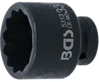 BGS Hlavice nástrčná, tvrzená, dvanáctihranná, 12,5 mm (1/2"), 33 mm - BGS 5313 BGS Hlavice nástrčná, tvrzená, dvanáctihranná, 12,5 mm (1/2"), 33 mm - BGS 5313