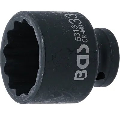 BGS Hlavice nástrčná, tvrzená, dvanáctihranná, 12,5 mm (1/2"), 33 mm - BGS 5313