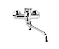 Nástěnná baterie do byt. jádra, Sonáta, 100 mm, s trubkovým ramínkem 330 mm, bez příslušentví, chrom