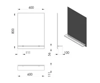 AQUALINE Zrcadlo s policí 60x80cm, včetně závěsů (4)