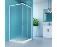 Sprchový kout, Kora, čtverec, 90 cm, bílý ALU, sklo Grape (1)
