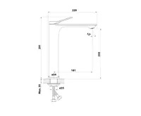 AQUALINE BOLERO stojánková umyvadlová baterie vysoká, chrom (2)