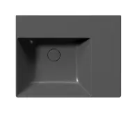 GSI KUBE X keramické umyvadlo 60x47cm, s odkládací plochou vpravo, bez otvoru, černá mat (5)