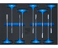 BGS Vložka do dílenského vozíku 3/3: sada nástrčných klíčů s T-rukojetí,  9dílná BS4192