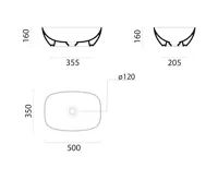 GSI NUBES keramické umyvadlo na desku 50x35cm, bílá mat (4)