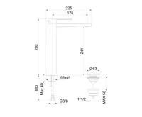 SAPHO SPECTRE stojánková umyvadlová baterie vysoká, černá mat (4)