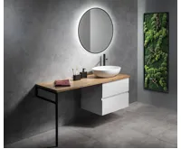 SAPHO SHARON kulaté zrcadlo s LED podsvícením ø 80cm, černá mat (4)