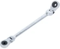 BGS Oboustranný ráčnový očkový klíč , kloubový , s očkovými hlavami E-profil , E6 × E8 - BG BGS Oboustranný ráčnový očkový klíč , kloubový , s očkovými hlavami E-profil , E6 × E8 - BG