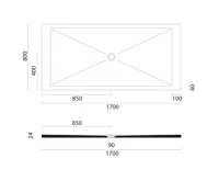 GSI Keramická sprchová vanička, obdélník 170x80x2cm, agave mat (2)