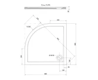 POLYSAN SERA sprchová vanička z litého mramoru, čtvrtkruh 80x80cm, R550, bílá (6)