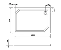GELCO SARA sprchová vanička z litého mramoru, obdélník 120x75cm, bílá (4)