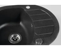 SAPHO Granitový vestavný dřez s odkapem, 61x46,5cm, černá (5)