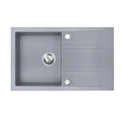 NOVASERVIS Granitový dřez s odkapem, s přepadem z dřezu, šedá - DRGM48/78GA