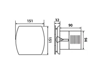 SAPHO LEX koupelnový ventilátor axiální, 15W, potrubí 100mm, bílá (4)