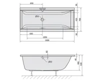 POLYSAN CLEO obdélníková vana 160x70x48cm, šedá (2)