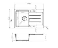 GRANISIL GRADIZ 765.0 Granitový dřez s odkapem, černý (3)