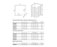 LIMA Sprchový kout, čtverec, 110 cm, chrom ALU, sklo Point (4)