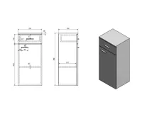 AQUALINE ZOJA/KERAMIA FRESH skříňka spodní 35x78x29cm, bílá (2)