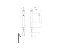 SAPHO VIENNA stojánková umyvadlová baterie vysoká, bronz (2)