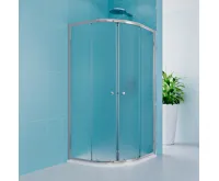 Sprchový set z Kory Lite, čtvrtkruh, 90 cm, chrom ALU, sklo Grape a vaničky z litého mramoru. (4)