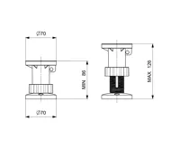 AQUALINE Samolepící nohy pro sprchovou vaničku, v. 86-126mm (8ks/sada) (2)